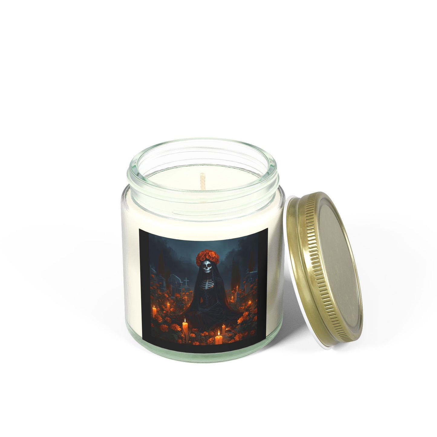 Sobre Todo - Mystical Skull Scented Candle | Coconut Apricot Wax | Halloween Decor, Aromatherapy Gift, Home Fragrance, Goth Style, Gothic