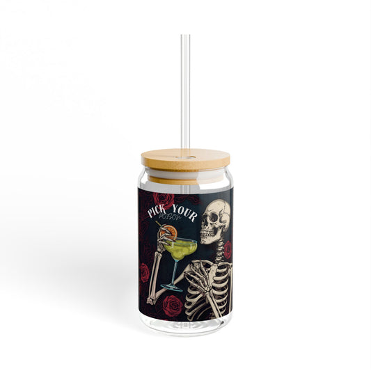 Sobre Todo - Pick Your Poison – Skeleton Glass Cup with Straw