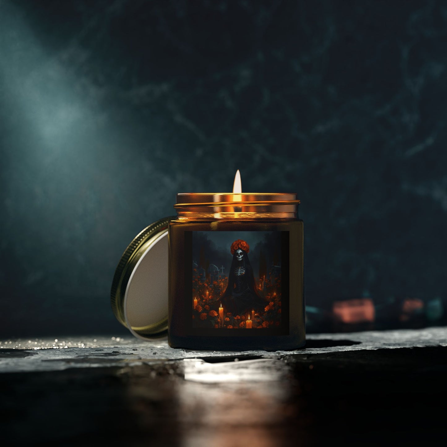 Sobre Todo - Mystical Skull Scented Candle | Coconut Apricot Wax | Halloween Decor, Aromatherapy Gift, Home Fragrance, Goth Style, Gothic