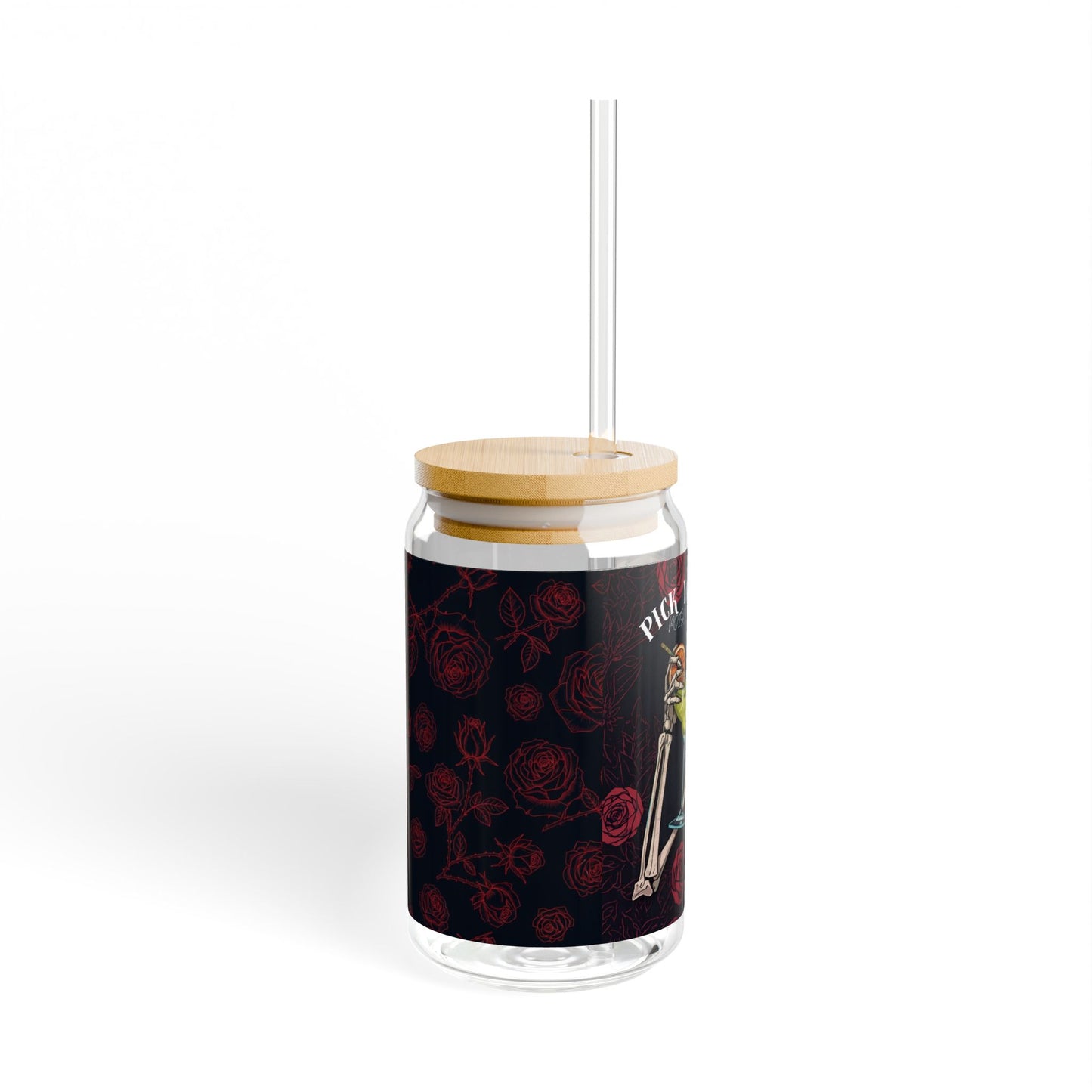 Sobre Todo - Pick Your Poison – Skeleton Glass Cup with Straw