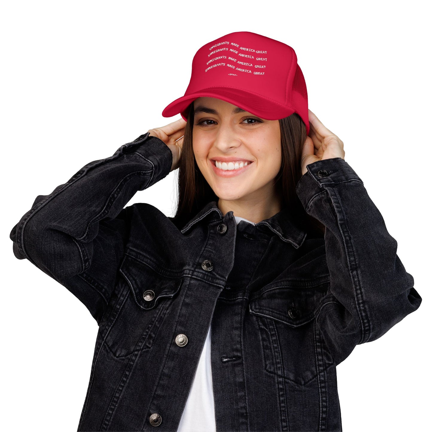 •ONNIT• Embroidered Immigrants Make America Great | Trucker Hat