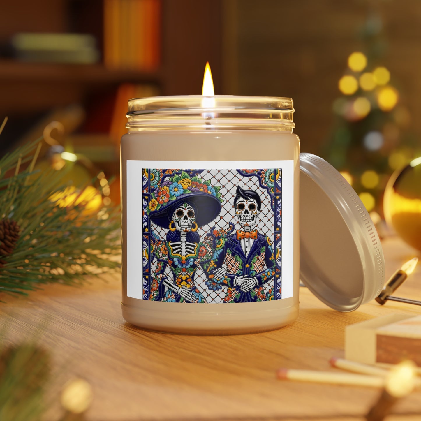 Scented Soy Candle - Day of the Dead Decor, Aromatherapy, Home Fragrance, Unique Gift, Eco-Friendly Candle