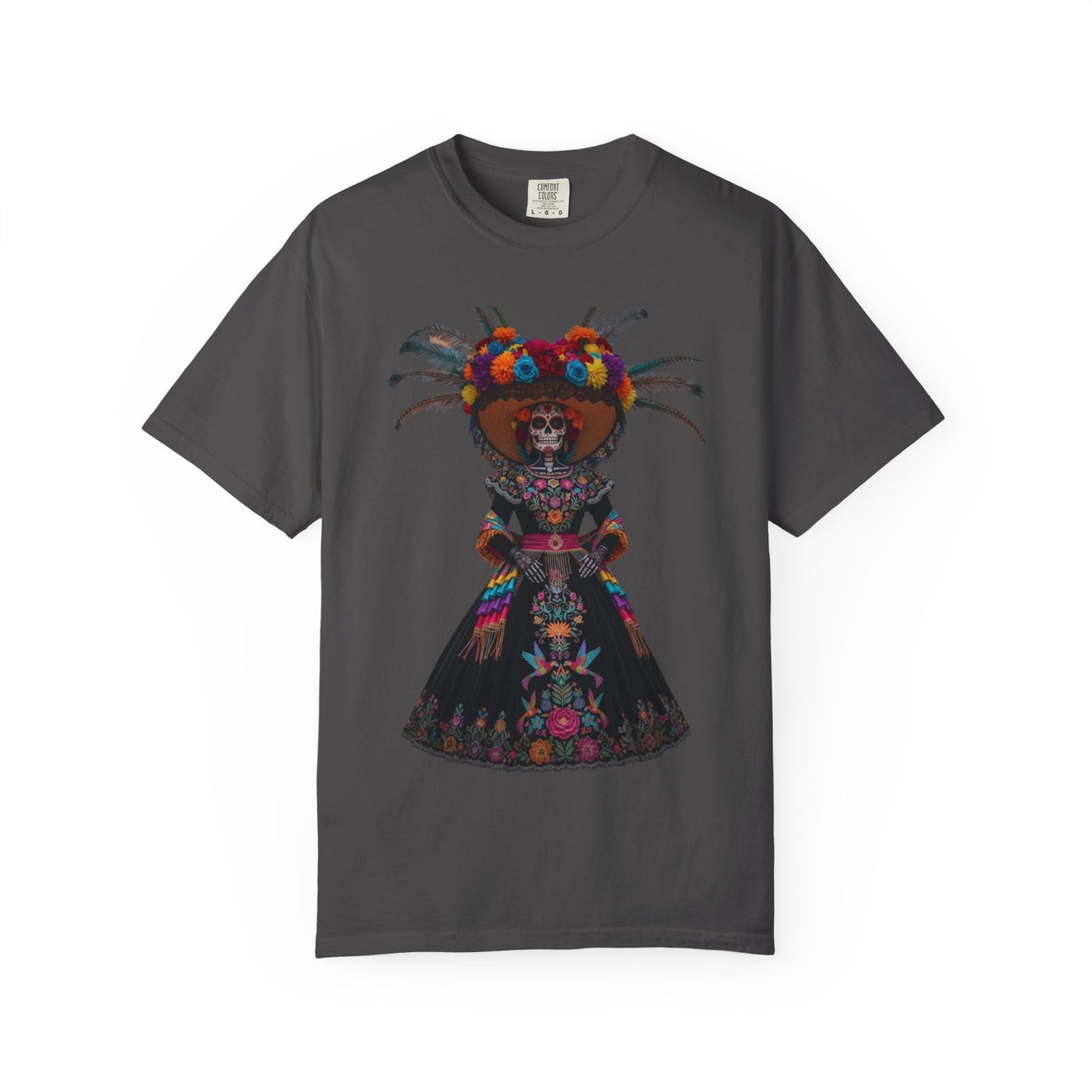 Colorful Dia de los Muertos T-Shirt, Unisex Garment-Dyed Tee, Casual Festival Wear, Halloween Decor, Cultural Celebration Top
