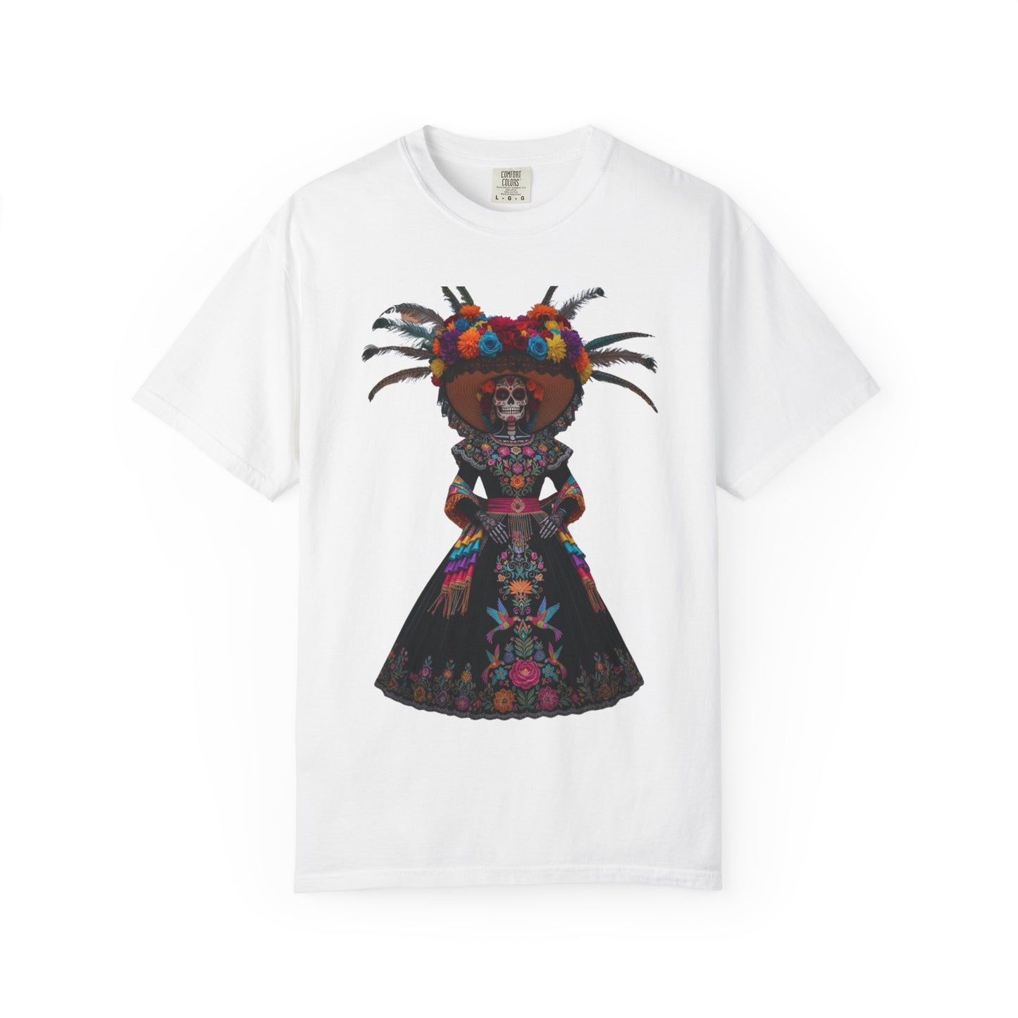 Colorful Dia de los Muertos T-Shirt, Unisex Garment-Dyed Tee, Casual Festival Wear, Halloween Decor, Cultural Celebration Top