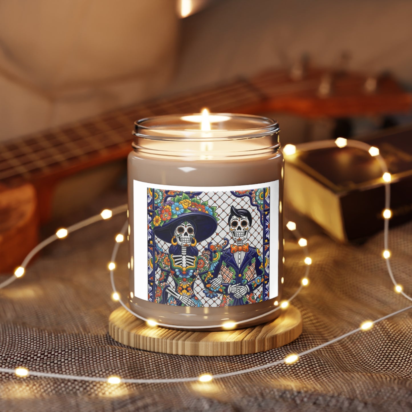 Scented Soy Candle - Day of the Dead Decor, Aromatherapy, Home Fragrance, Unique Gift, Eco-Friendly Candle