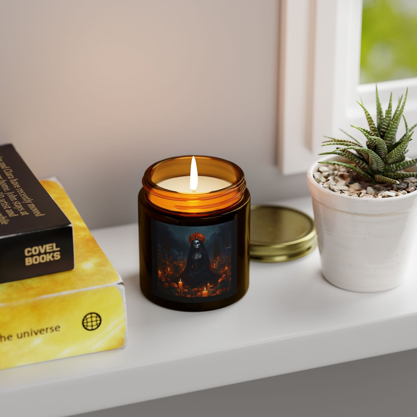 Sobre Todo - Mystical Skull Scented Candle | Coconut Apricot Wax | Halloween Decor, Aromatherapy Gift, Home Fragrance, Goth Style, Gothic