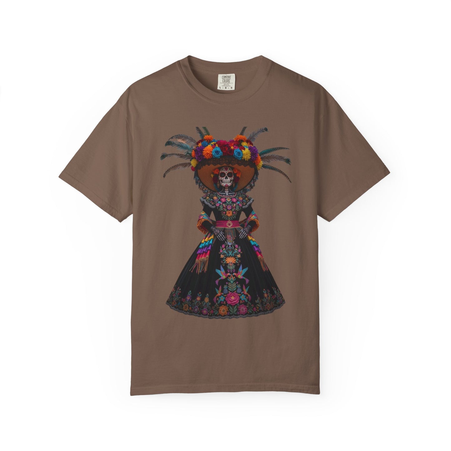 Colorful Dia de los Muertos T-Shirt, Unisex Garment-Dyed Tee, Casual Festival Wear, Halloween Decor, Cultural Celebration Top