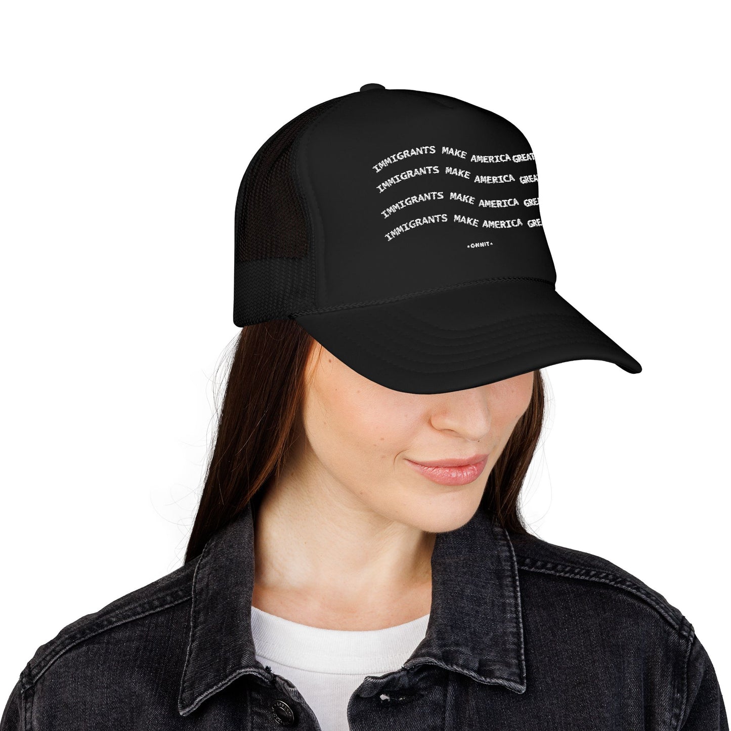 •ONNIT• Embroidered Immigrants Make America Great | Trucker Hat