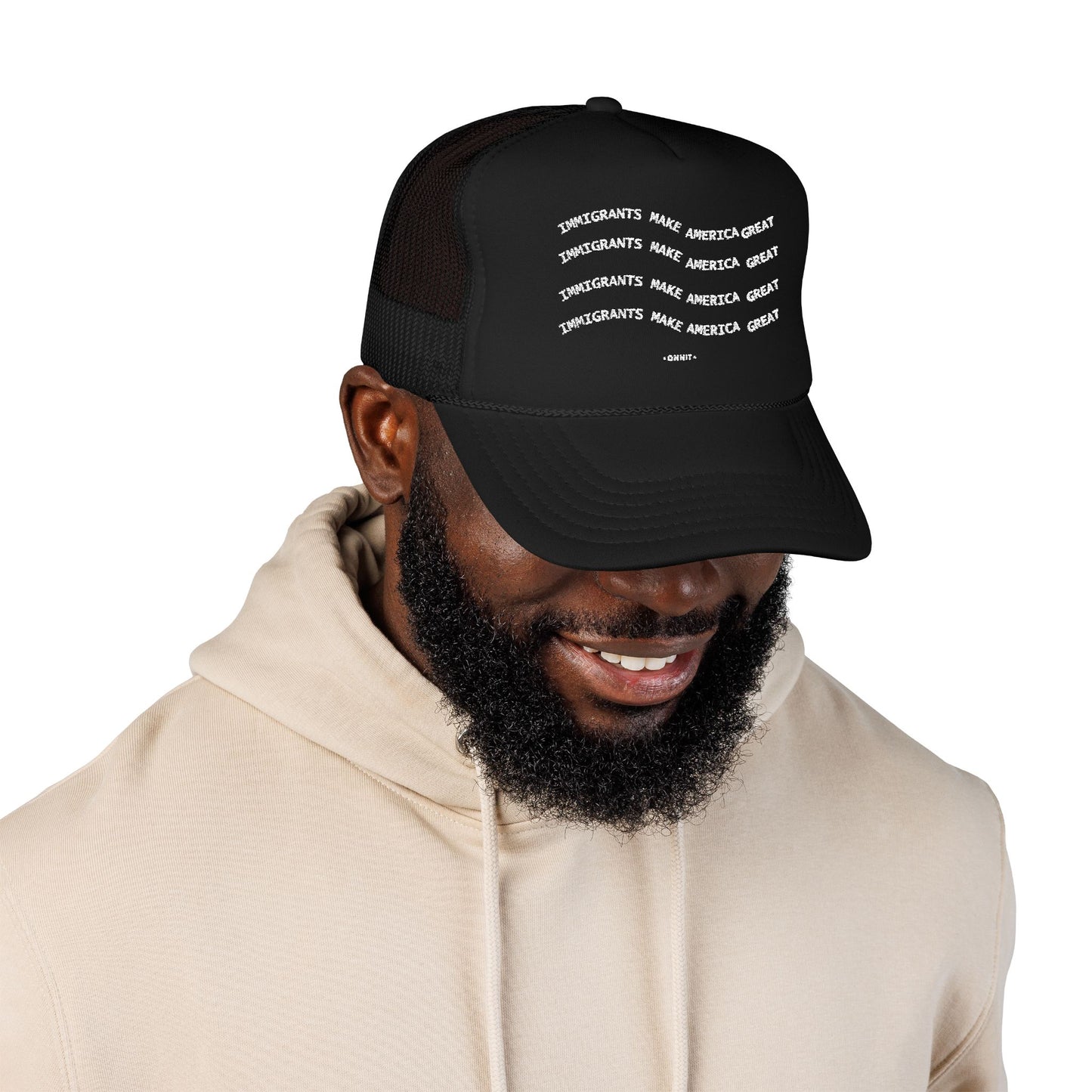 •ONNIT• Embroidered Immigrants Make America Great | Trucker Hat