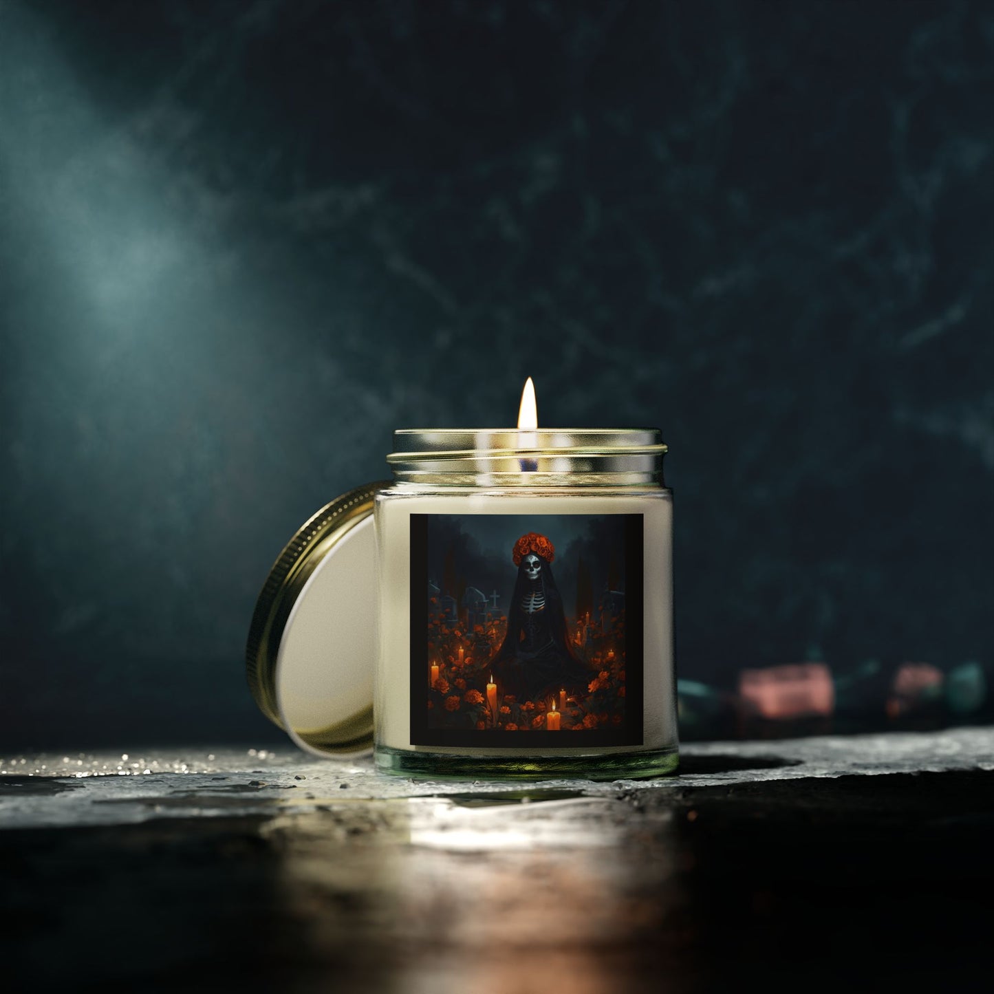 Sobre Todo - Mystical Skull Scented Candle | Coconut Apricot Wax | Halloween Decor, Aromatherapy Gift, Home Fragrance, Goth Style, Gothic