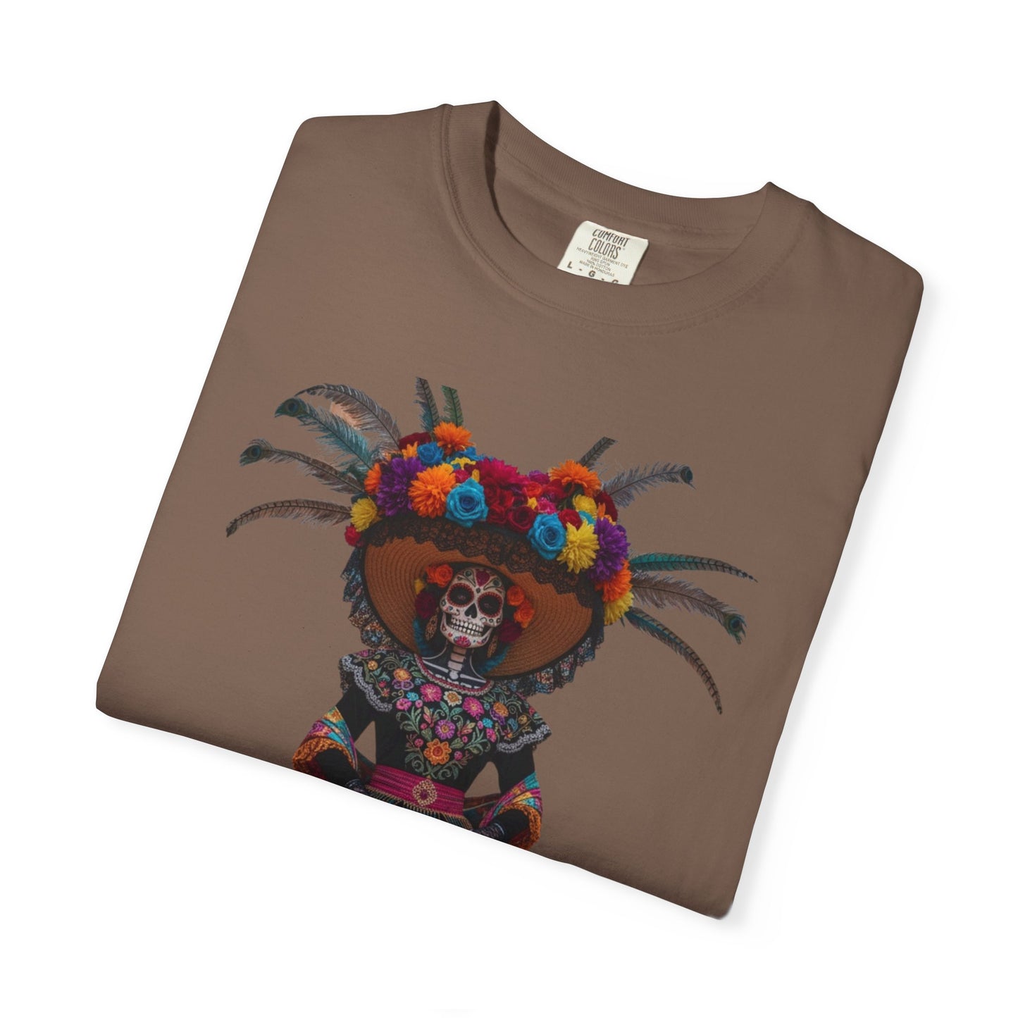 Colorful Dia de los Muertos T-Shirt, Unisex Garment-Dyed Tee, Casual Festival Wear, Halloween Decor, Cultural Celebration Top