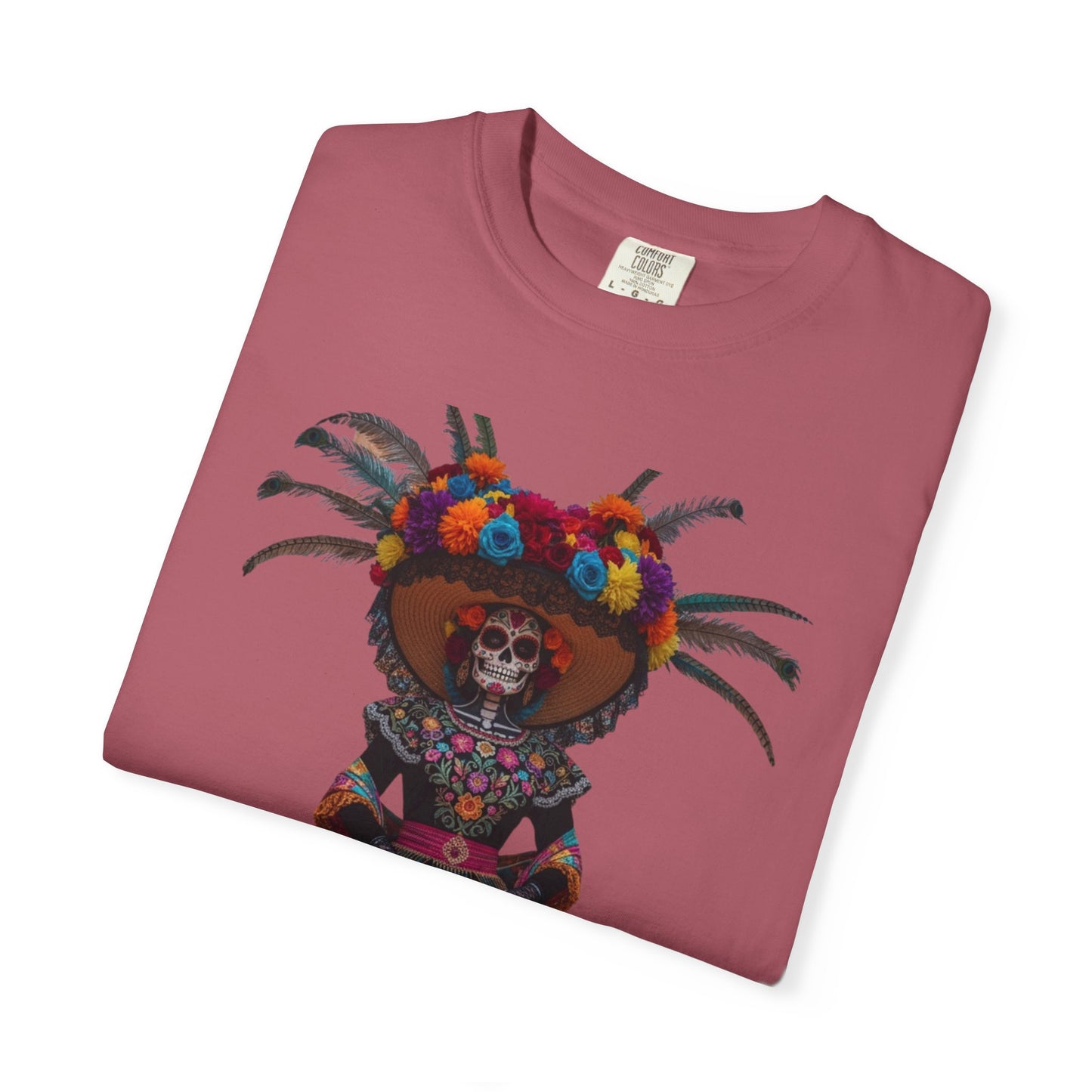 Colorful Dia de los Muertos T-Shirt, Unisex Garment-Dyed Tee, Casual Festival Wear, Halloween Decor, Cultural Celebration Top