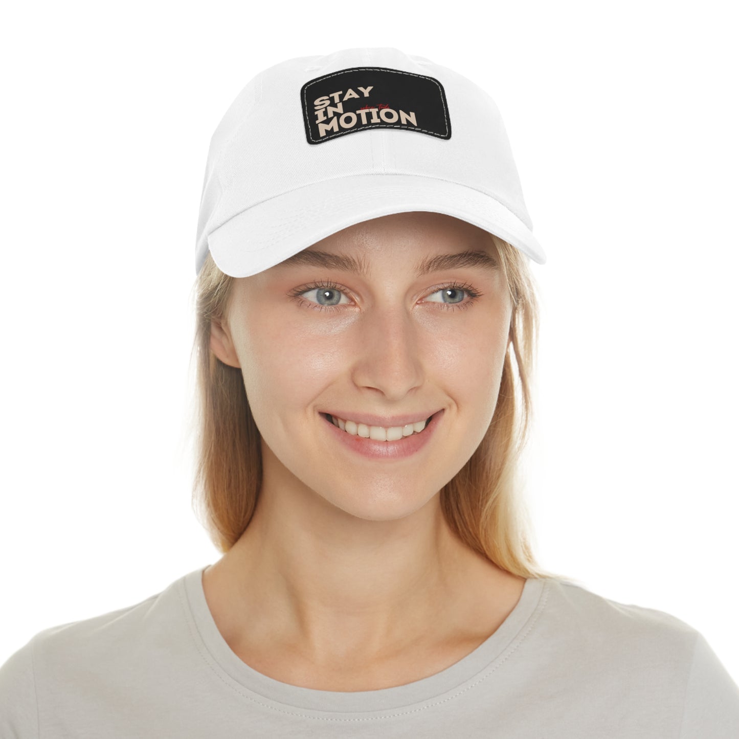 Stay in Motion – Bold Streetwear Snapback Hat| Stay in Motion Dad Hat | Leather Patch |