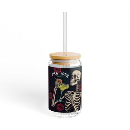 Sobre Todo - Pick Your Poison – Skeleton Glass Cup with Straw