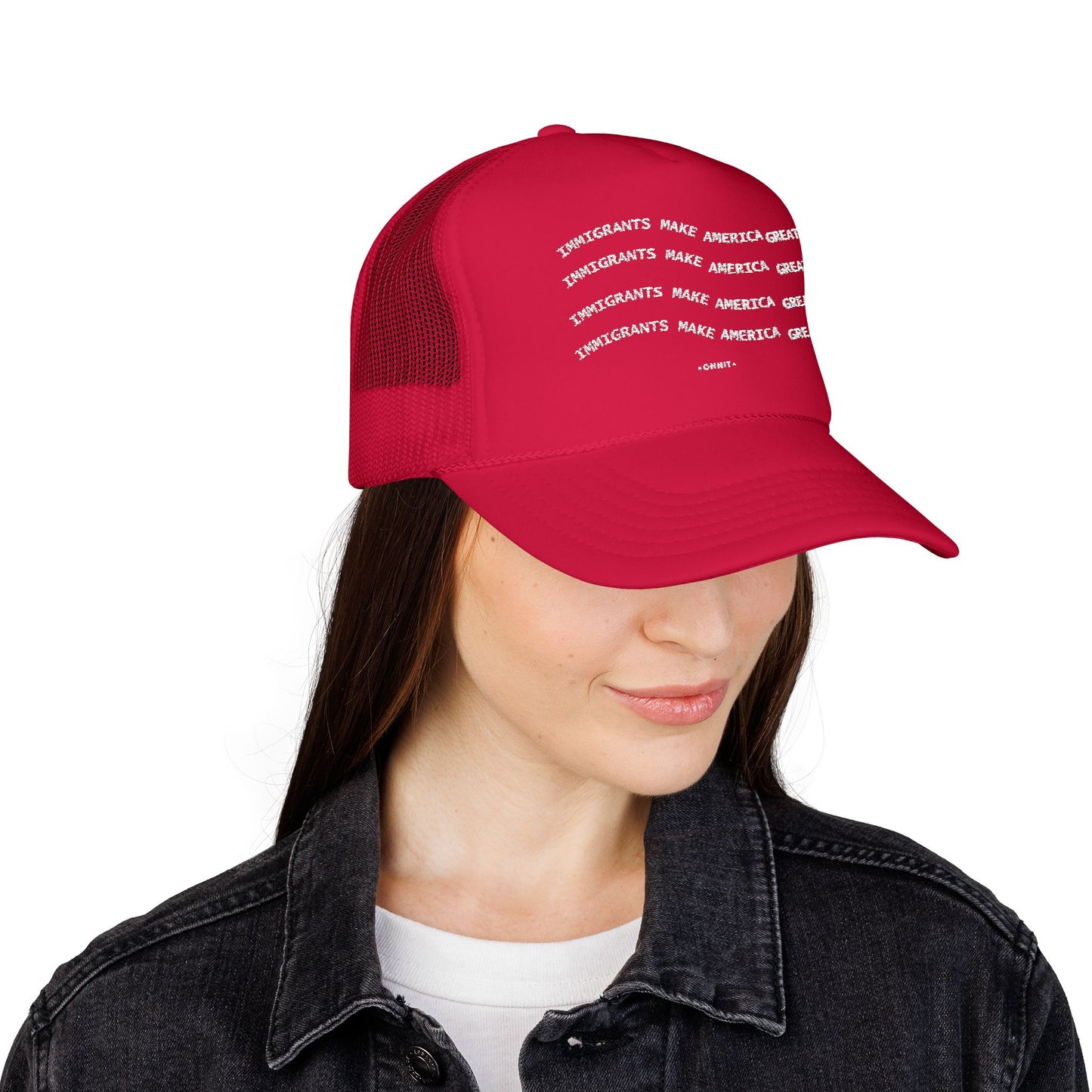 •ONNIT• Embroidered Immigrants Make America Great | Trucker Hat