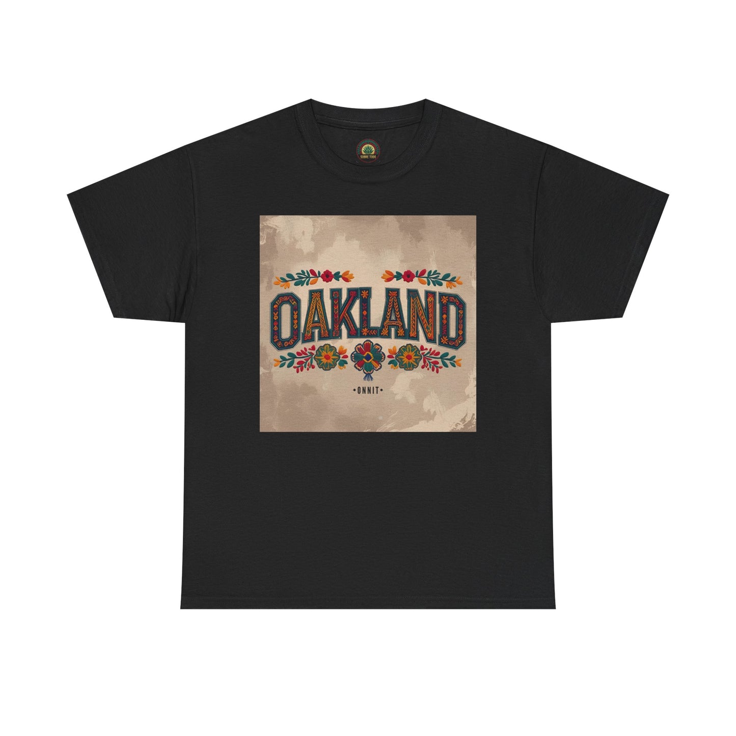 Sobre Todo - Oakland Floral Unisex Heavy Cotton Tee, Vintage Style Shirt, Casual Wear, Local Pride Apparel