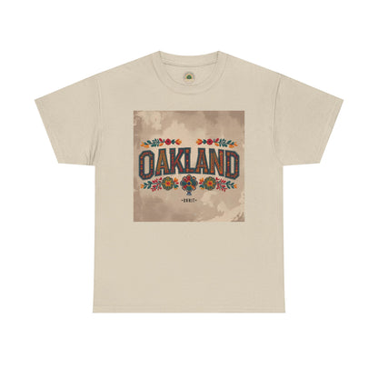 Sobre Todo - Oakland Floral Unisex Heavy Cotton Tee, Vintage Style Shirt, Casual Wear, Local Pride Apparel