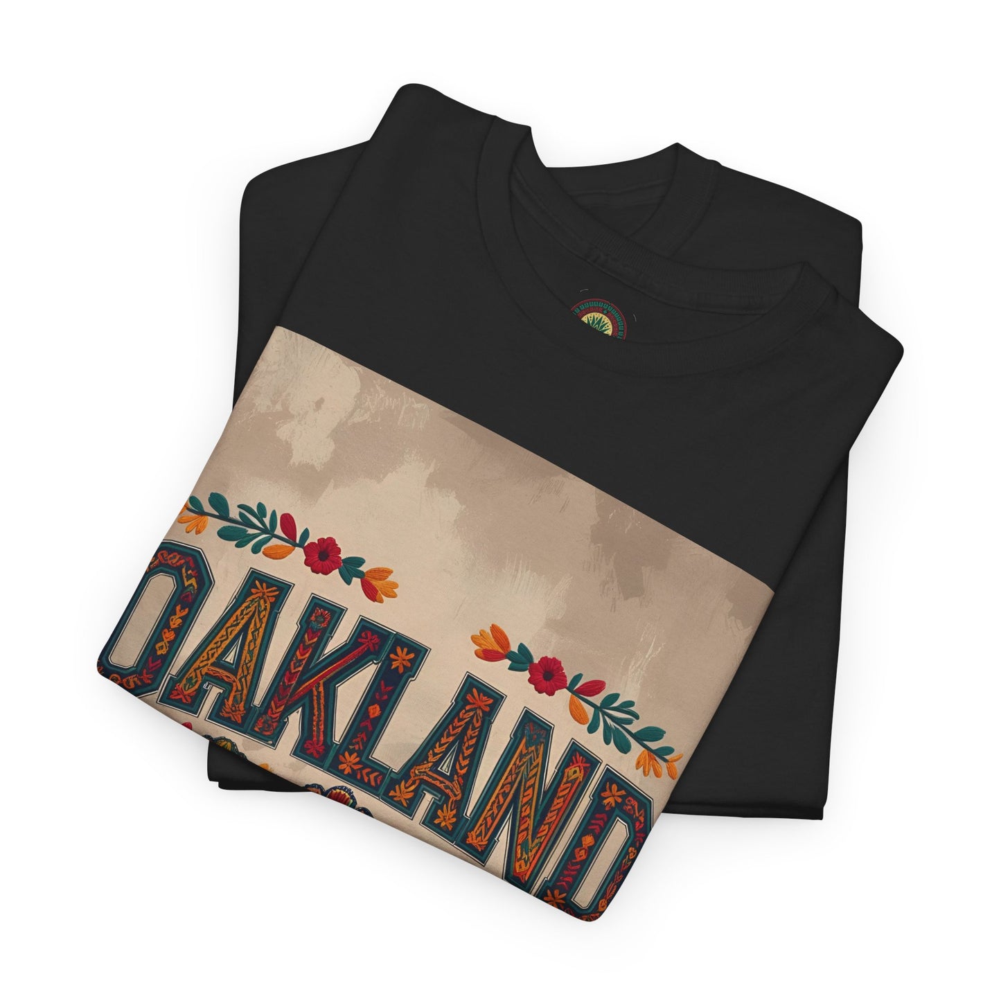 Sobre Todo - Oakland Floral Unisex Heavy Cotton Tee, Vintage Style Shirt, Casual Wear, Local Pride Apparel