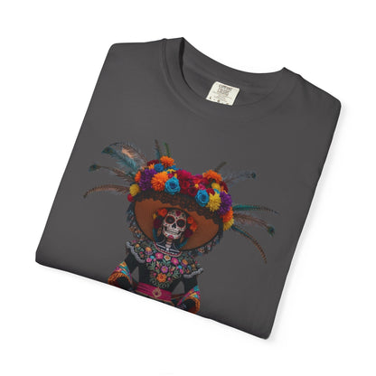 Colorful Dia de los Muertos T-Shirt, Unisex Garment-Dyed Tee, Casual Festival Wear, Halloween Decor, Cultural Celebration Top