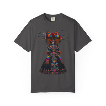 Colorful Dia de los Muertos T-Shirt, Unisex Garment-Dyed Tee, Casual Festival Wear, Halloween Decor, Cultural Celebration Top