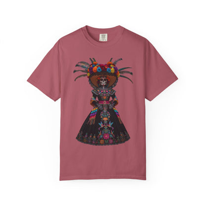 Colorful Dia de los Muertos T-Shirt, Unisex Garment-Dyed Tee, Casual Festival Wear, Halloween Decor, Cultural Celebration Top