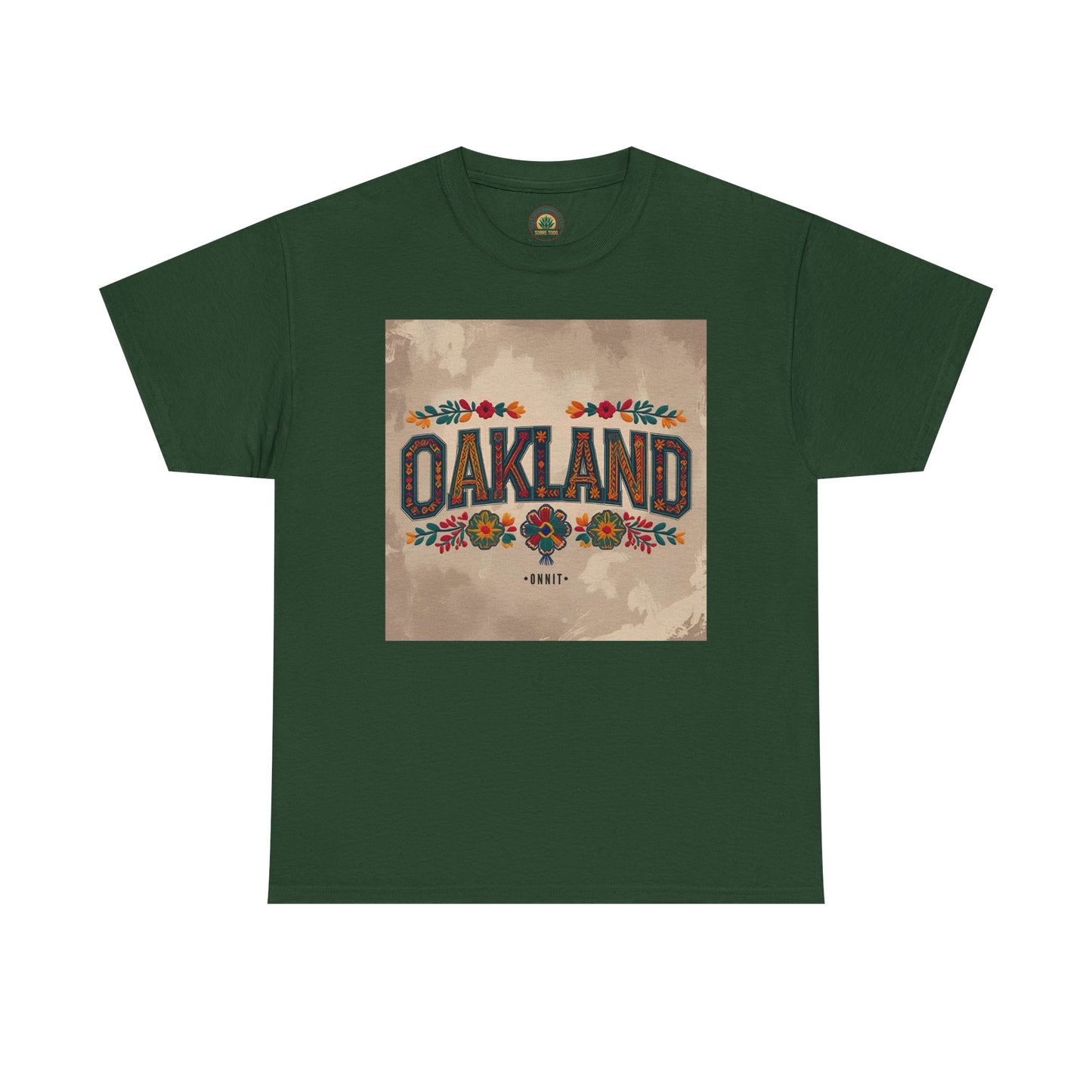 Sobre Todo - Oakland Floral Unisex Heavy Cotton Tee, Vintage Style Shirt, Casual Wear, Local Pride Apparel