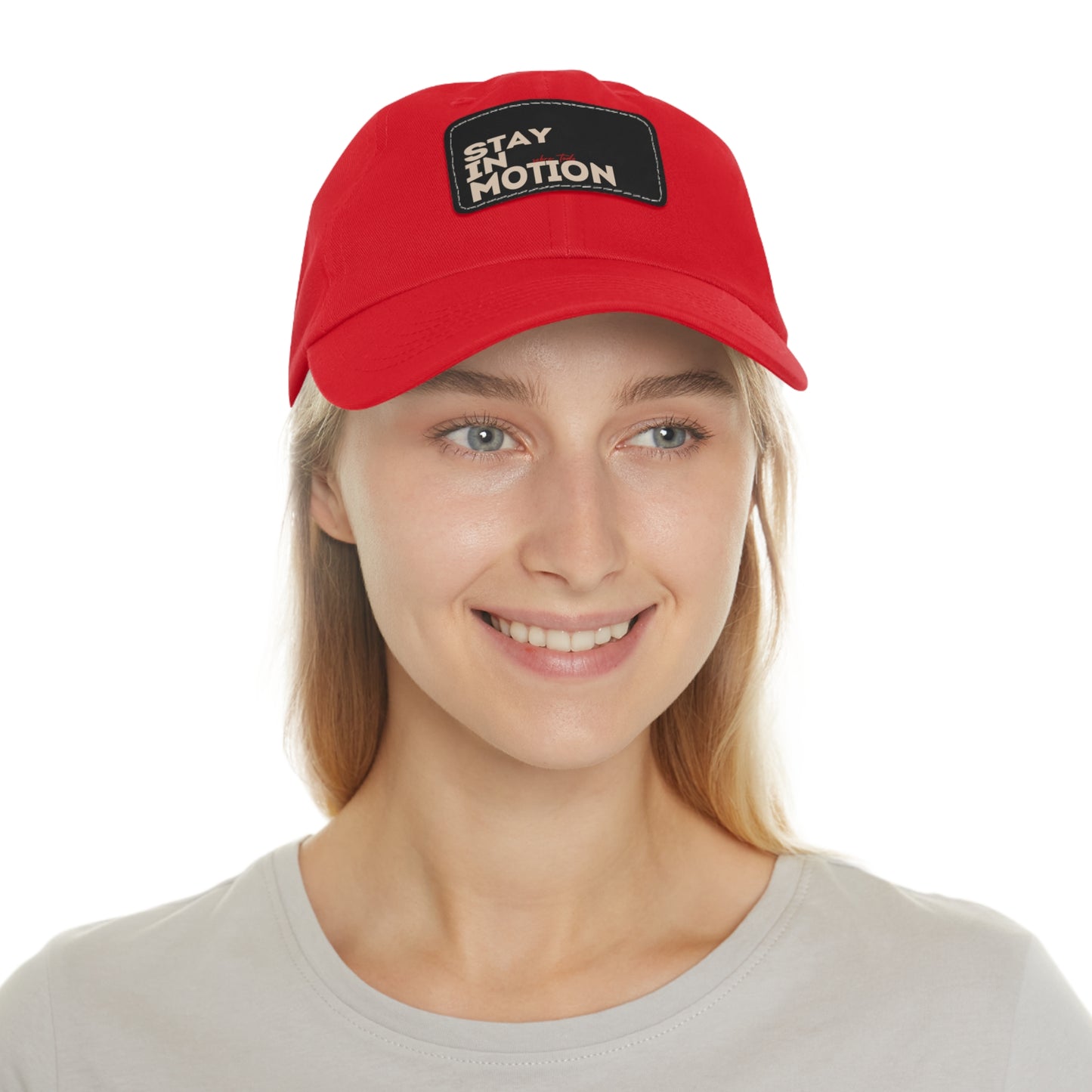 Stay in Motion – Bold Streetwear Snapback Hat| Stay in Motion Dad Hat | Leather Patch |
