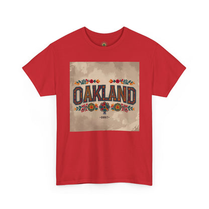 Sobre Todo - Oakland Floral Unisex Heavy Cotton Tee, Vintage Style Shirt, Casual Wear, Local Pride Apparel