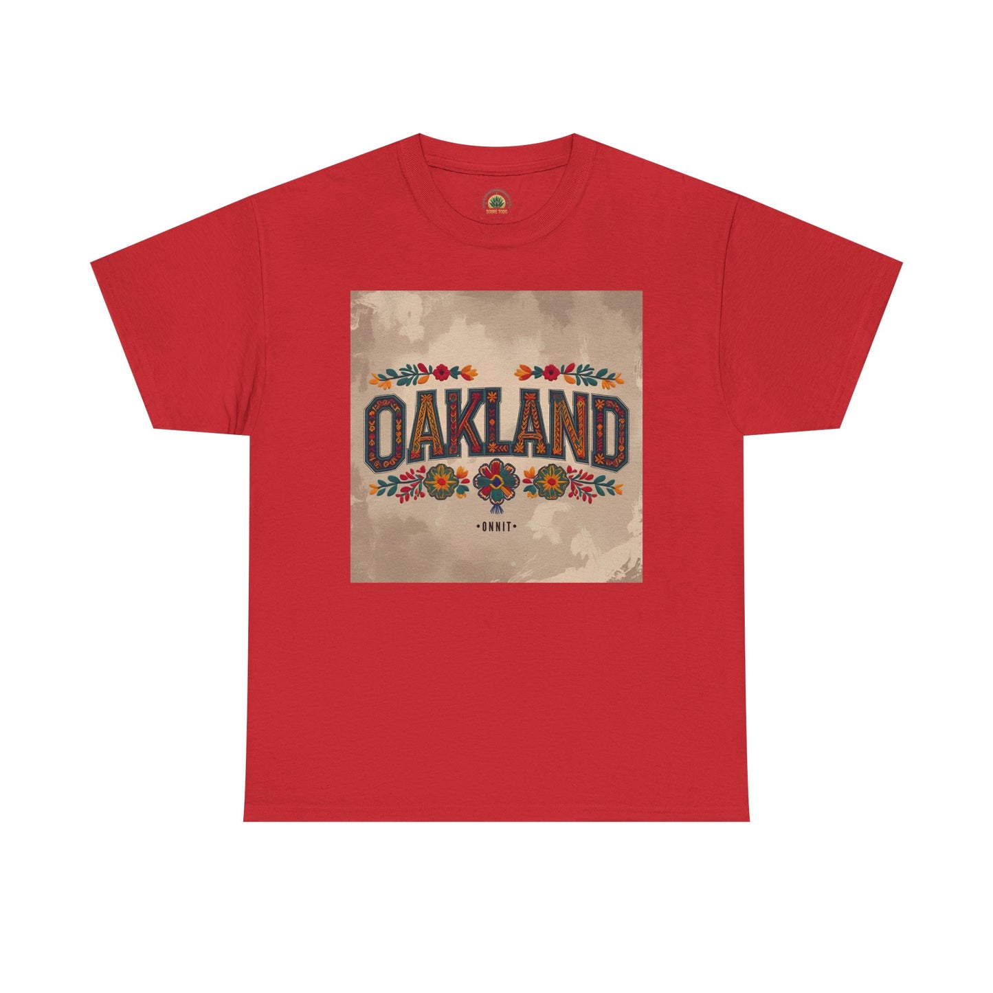Sobre Todo - Oakland Floral Unisex Heavy Cotton Tee, Vintage Style Shirt, Casual Wear, Local Pride Apparel