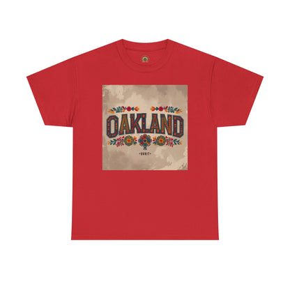 Sobre Todo - Oakland Floral Unisex Heavy Cotton Tee, Vintage Style Shirt, Casual Wear, Local Pride Apparel