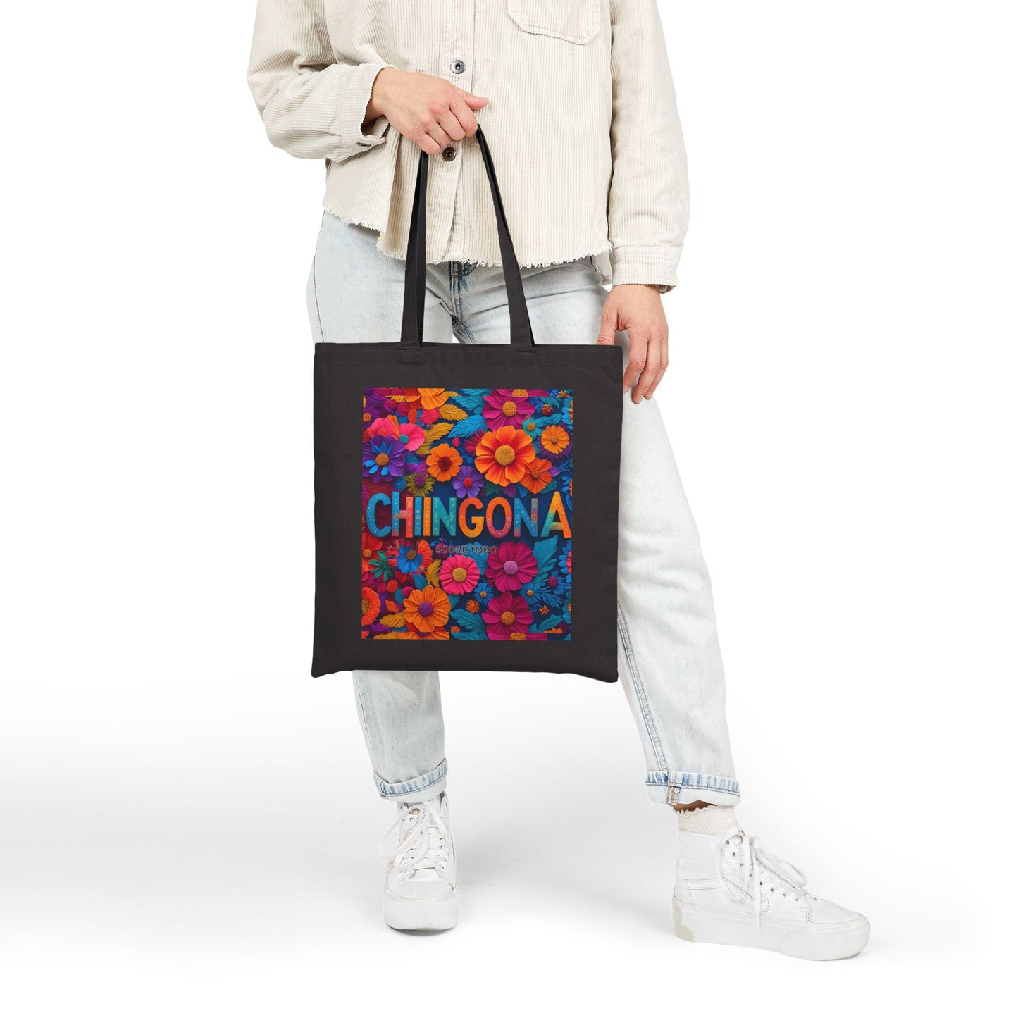 Sobre Todo - Chingona Floral- Cotton Tote Bag