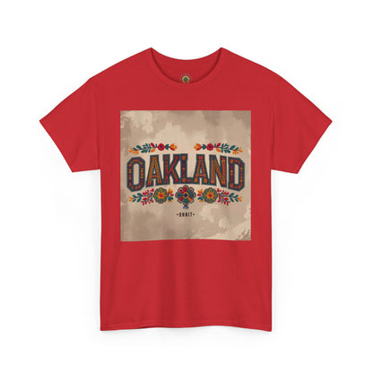 Sobre Todo - Oakland Floral Unisex Heavy Cotton Tee, Vintage Style Shirt, Casual Wear, Local Pride Apparel