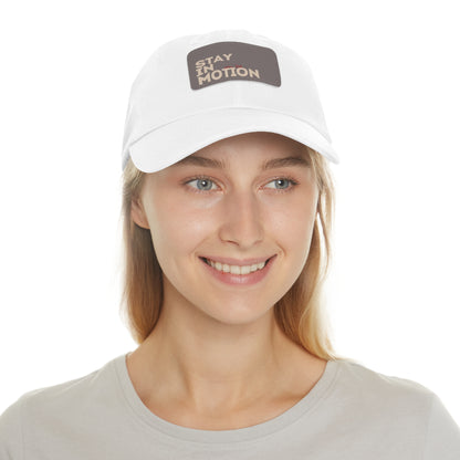 Stay in Motion – Bold Streetwear Snapback Hat| Stay in Motion Dad Hat | Leather Patch |