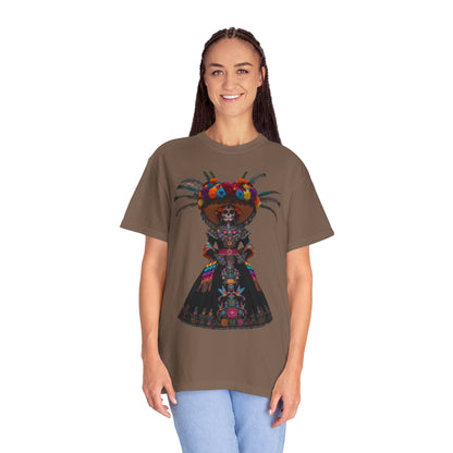 Colorful Dia de los Muertos T-Shirt, Unisex Garment-Dyed Tee, Casual Festival Wear, Halloween Decor, Cultural Celebration Top
