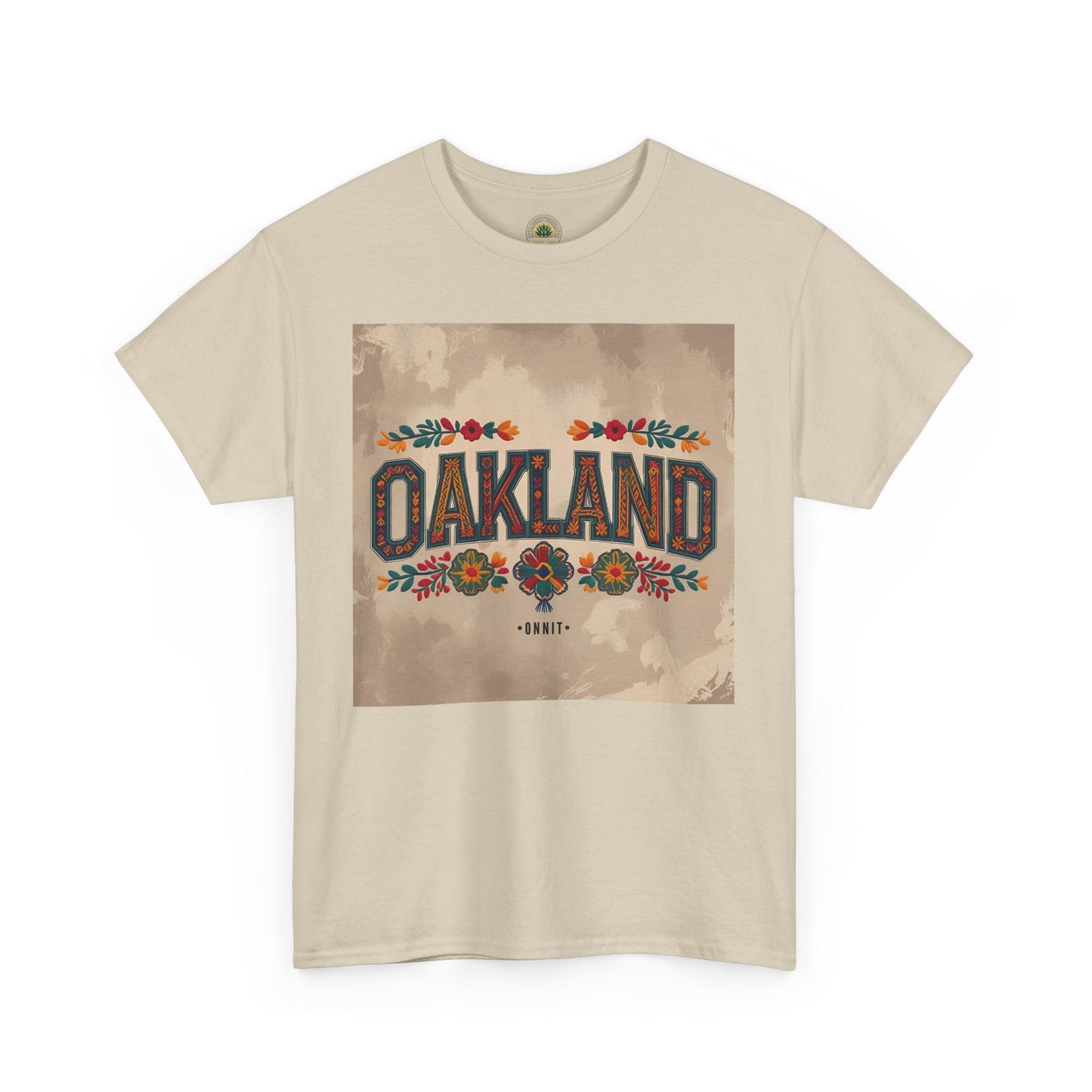 Sobre Todo - Oakland Floral Unisex Heavy Cotton Tee, Vintage Style Shirt, Casual Wear, Local Pride Apparel