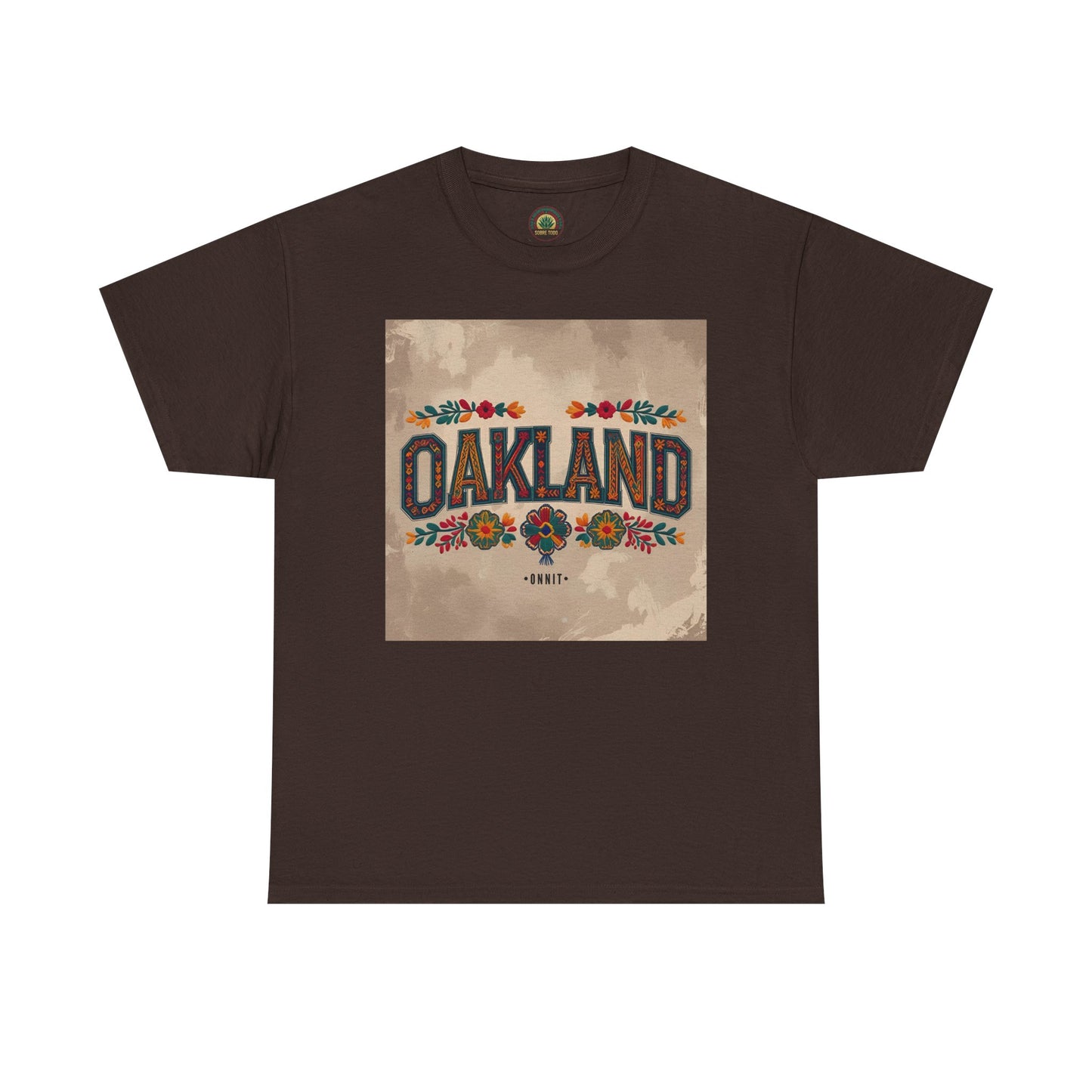 Sobre Todo - Oakland Floral Unisex Heavy Cotton Tee, Vintage Style Shirt, Casual Wear, Local Pride Apparel
