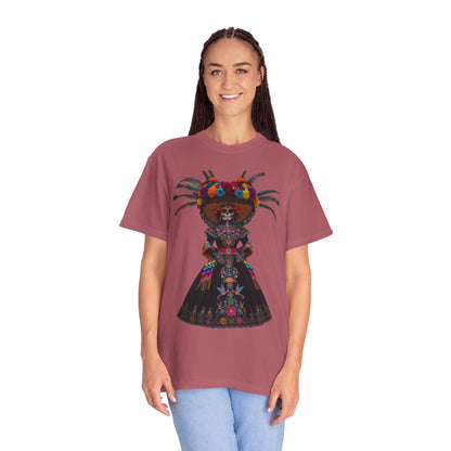 Colorful Dia de los Muertos T-Shirt, Unisex Garment-Dyed Tee, Casual Festival Wear, Halloween Decor, Cultural Celebration Top