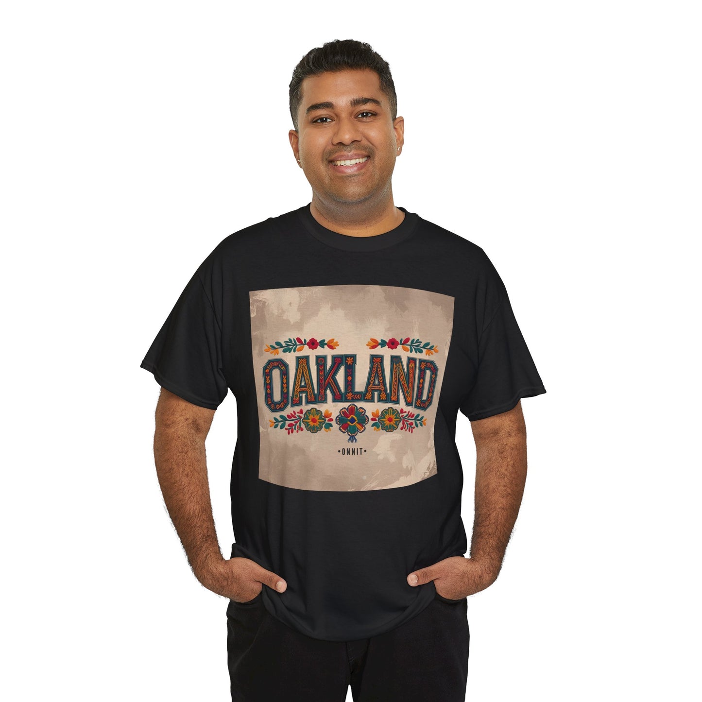 Sobre Todo - Oakland Floral Unisex Heavy Cotton Tee, Vintage Style Shirt, Casual Wear, Local Pride Apparel