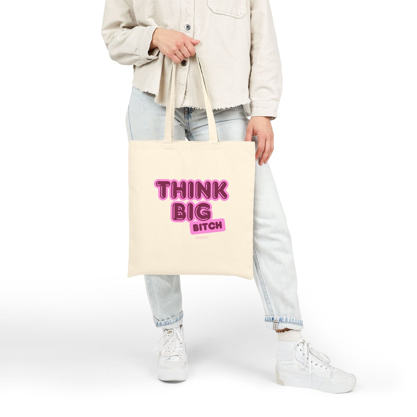 Think Big Bitch – Bold Canvas Tote Bag | Shopping Bag, Funny Gift for Her, Motivational Tote, Everyday Use Bag
