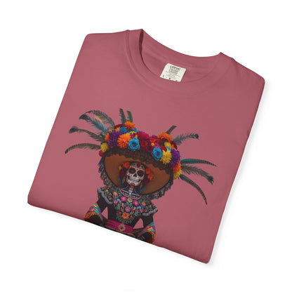 Colorful Dia de los Muertos T-Shirt, Unisex Garment-Dyed Tee, Casual Festival Wear, Halloween Decor, Cultural Celebration Top